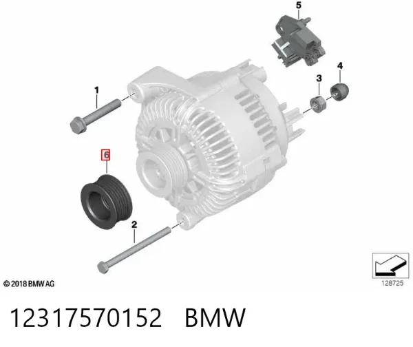 Koło pasowe alternatora 12317570152 BMW