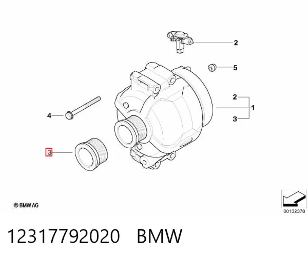 Koło pasowe wału korbowego 12317792020 BMW