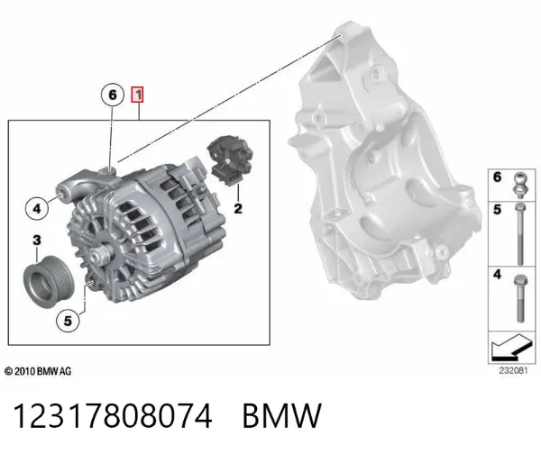 Alternator 12317808074 BMW