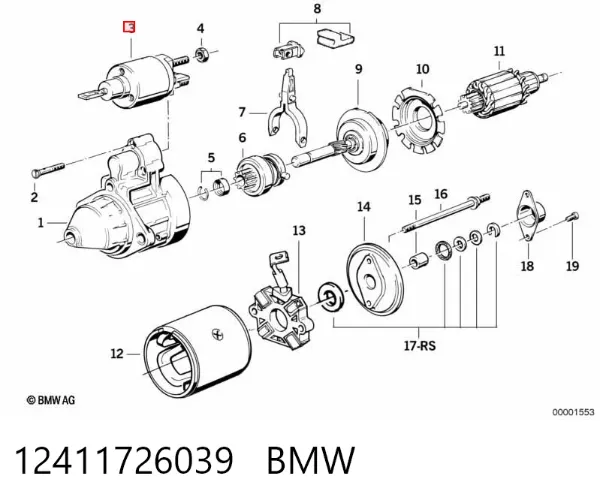 Elektromagnes rozrusznika 12411726039 BMW