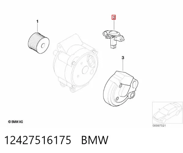 Regulator alternatora (przekaźnik ładowania) 12427516175 BMW