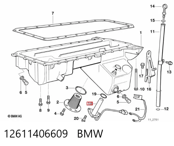 Czujnik poziomu oleju silnikowego 12611406609 BMW