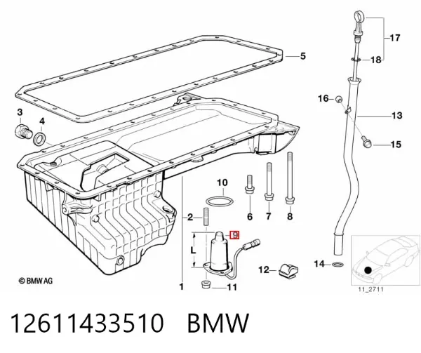Czujnik poziomu oleju silnikowego 12611433510 BMW