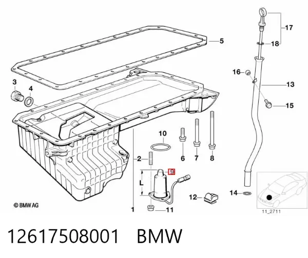 Czujnik poziomu oleju silnikowego 12617508001 BMW