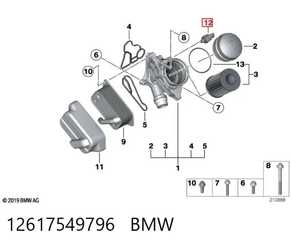 Czujnik ciśnienia oleju 12617549796 BMW