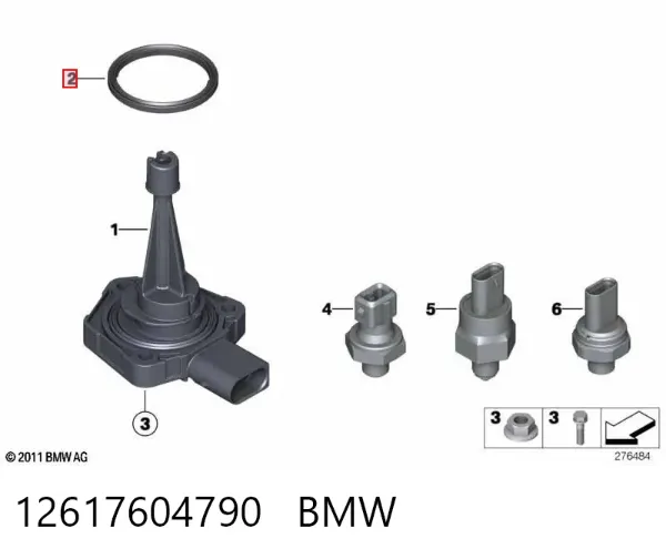 Uszczelka pierścieniowa czujnika poziomu oleju 12617604790 BMW