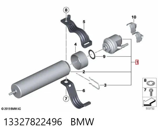 Filtr paliwa 13327822496 BMW