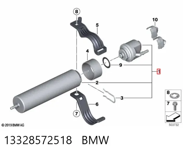 Filtr paliwa 13328572518 BMW