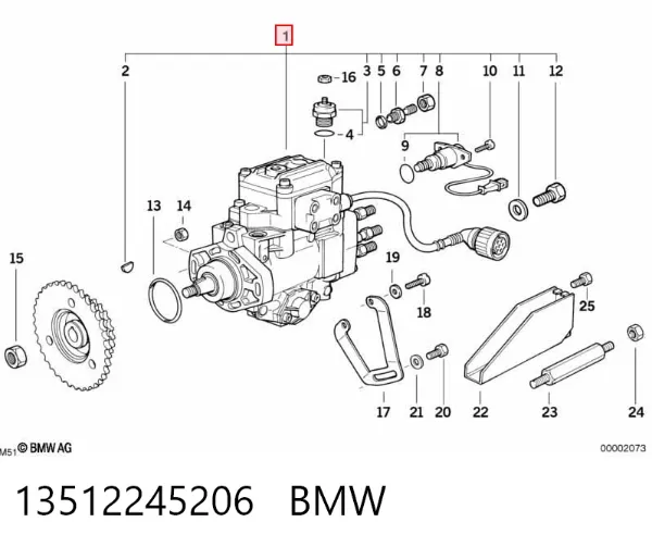 Pompa wtryskowa wysokiego ciśnienia 13512245206 BMW