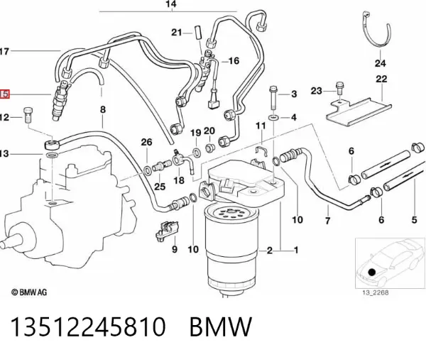Wtryskiwacz paliwa 13512245810 BMW