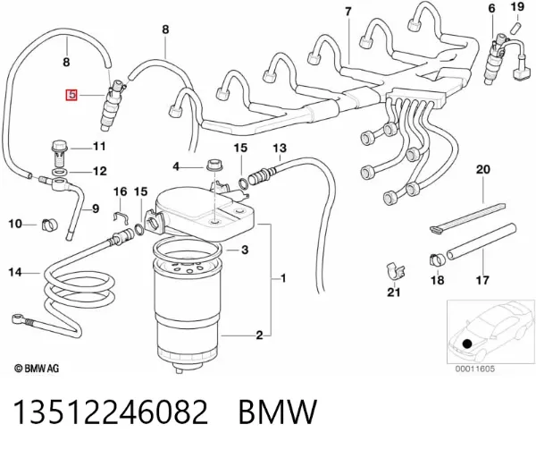 Wtryskiwacz paliwa 13512246082 BMW