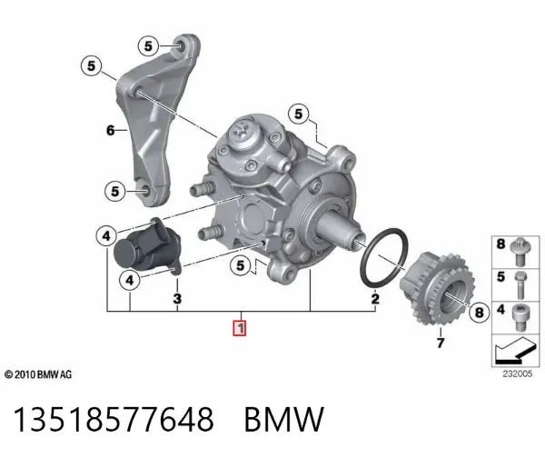 Pompa wtryskowa wysokiego ciśnienia 13518577648 BMW