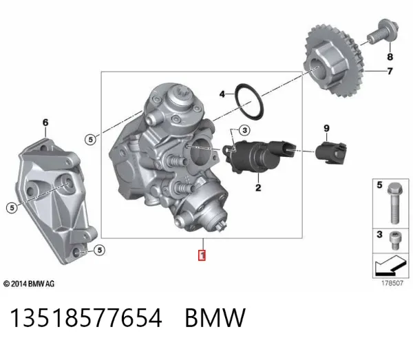 Pompa wtryskowa wysokiego ciśnienia 13518577654 BMW