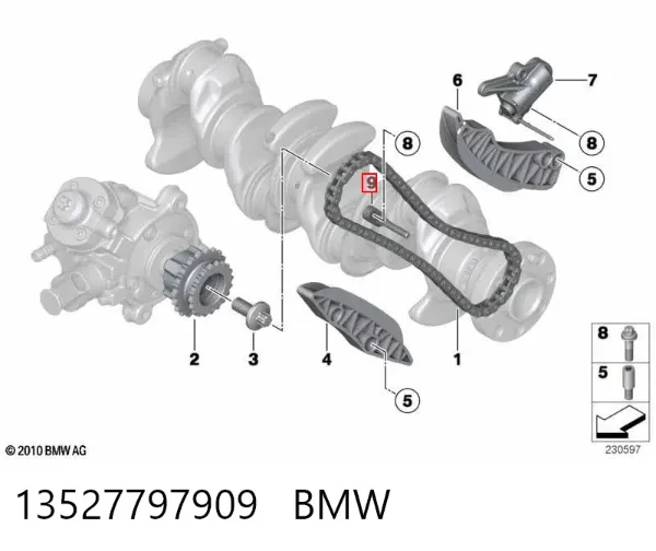 Wtryskiwacz olejowy 13527797909 BMW