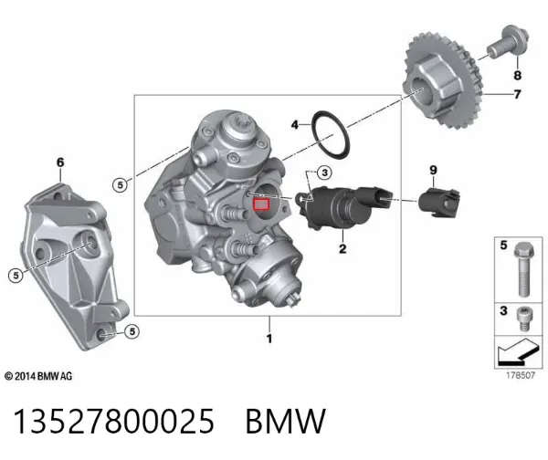 Koło zębate walcowe pompy wtryskowej 13527800025 BMW