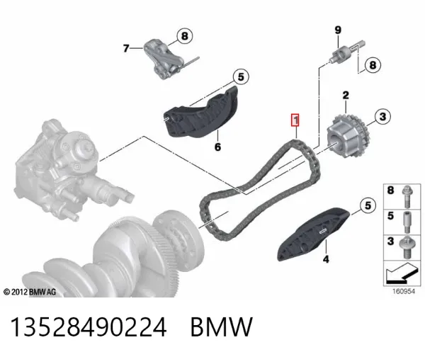 Łańcuch rozrządu, zestaw 13528490224 BMW