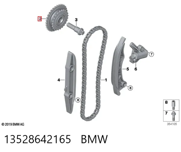 Koło zębatewalcowe wałka rozrządu silnika 13528642165 BMW