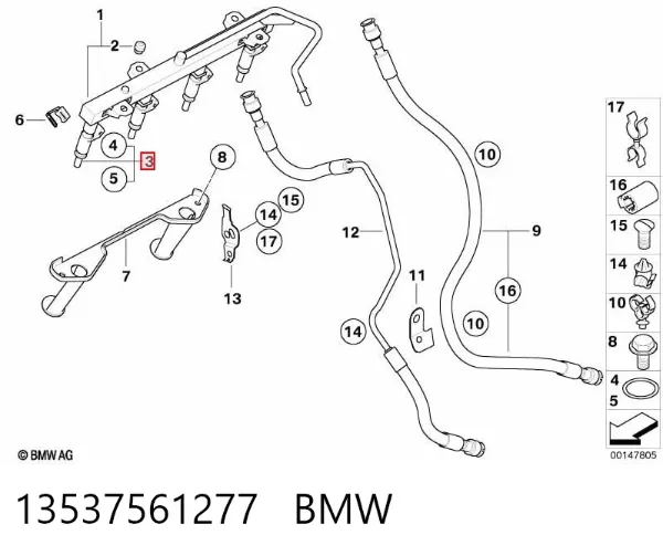Wtryskiwacz paliwa 13537561277 BMW