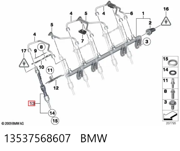Wtryskiwacz paliwa 13537568607 BMW