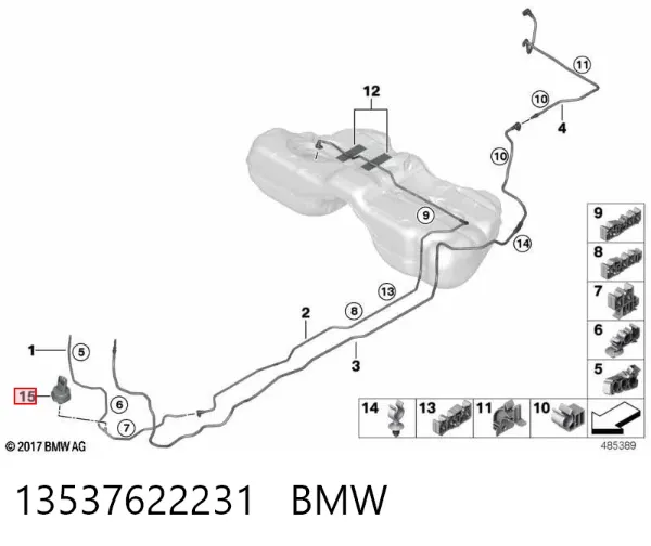 Czujnik ciśnienia paliwa 13537622231 BMW
