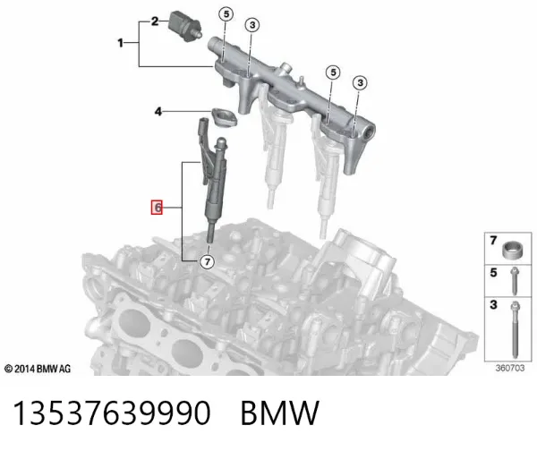 Wtryskiwacz paliwa 13537639990 BMW