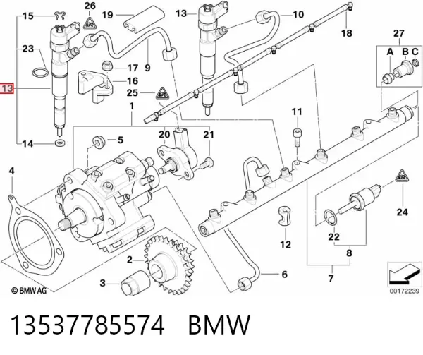 Wtryskiwacz paliwa 13537785574 BMW