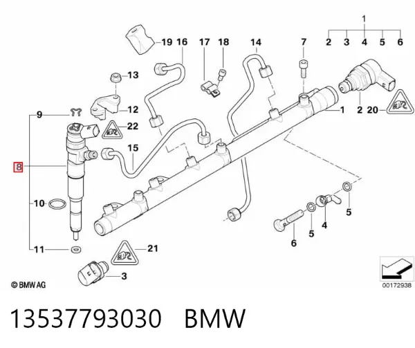Wtryskiwacz paliwa 13537793030 BMW