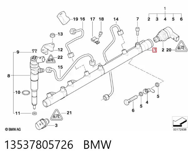 Rozdzielacz paliwa 13537805726 BMW