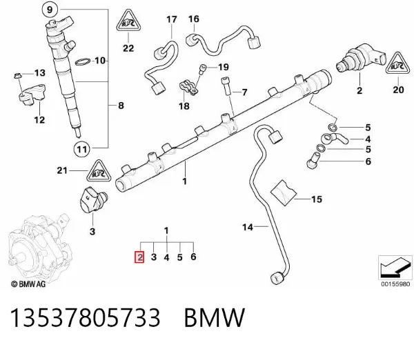 Regulator ciśnienia paliwa w listwie paliwowej 13537805733 BMW