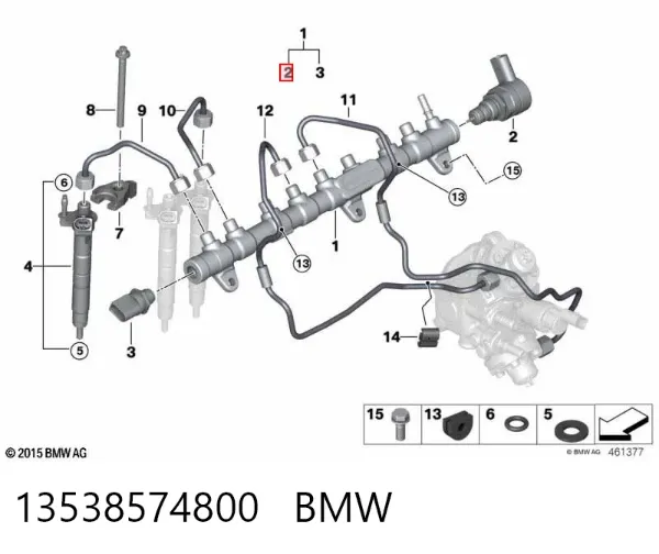 Regulator ciśnienia paliwa w listwie paliwowej 13538574800 BMW
