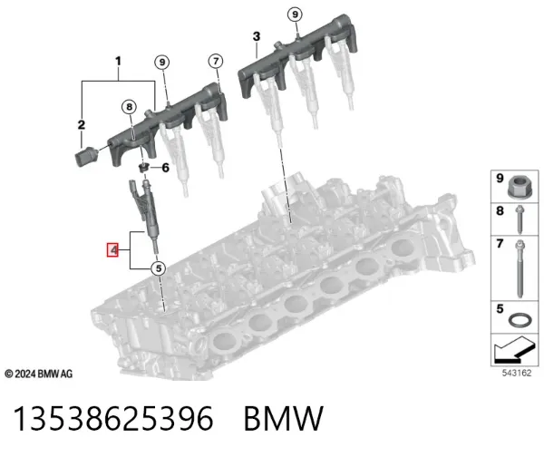 Wtryskiwacz paliwa 13538625396 BMW