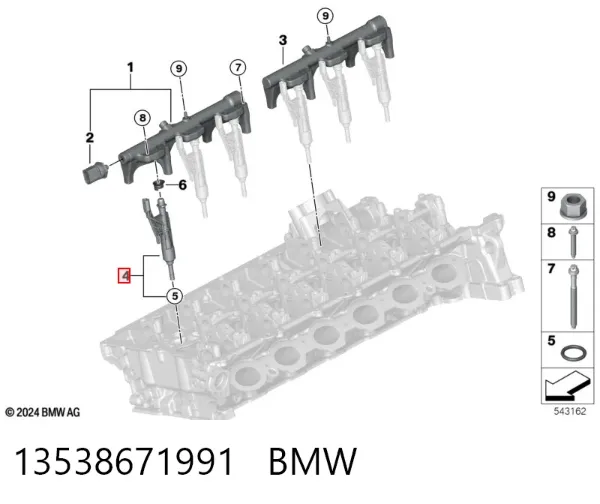 Wtryskiwacz paliwa 13538671991 BMW