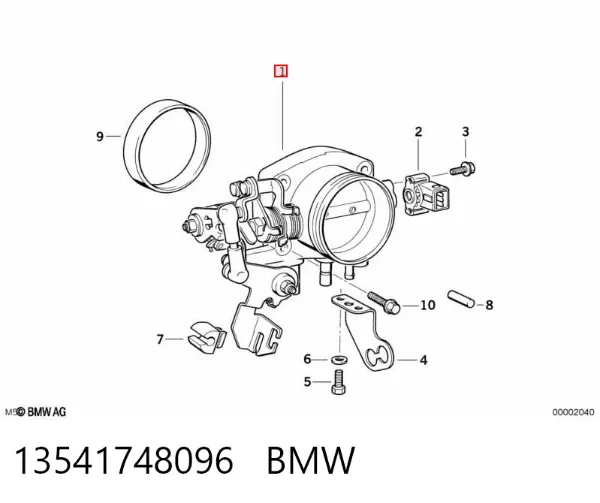 Przepustnica, komplet 13541748096 BMW