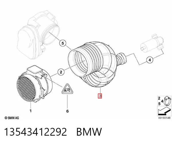 Króciec powietrza, przepływomierz 13543412292 BMW