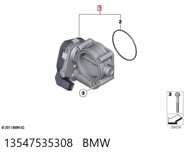 Przepustnica, komplet 13547535308 BMW