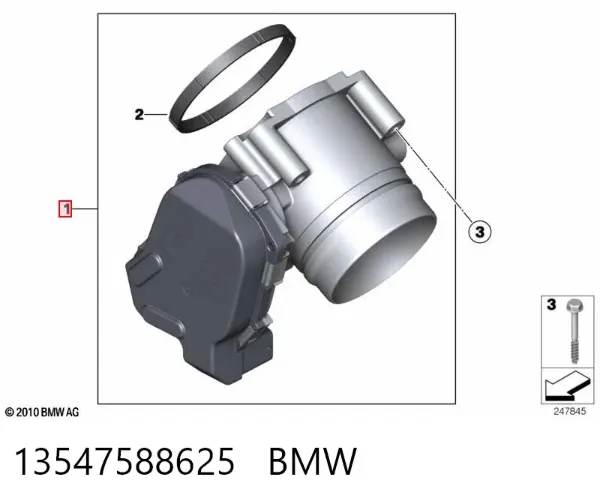 Przepustnica, komplet 13547588625 BMW