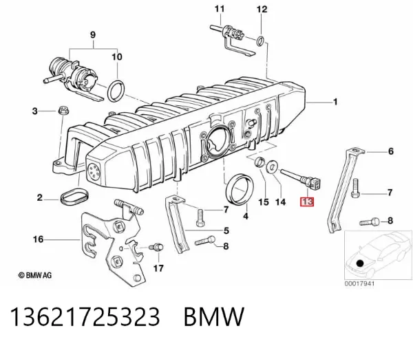 Czujnik temperatury powietrza wlotowego 13621725323 BMW