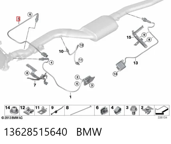 Sonda lambda, czujnik tlenu 13628515640 BMW