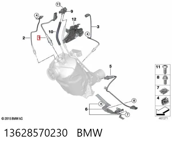 Sonda lambda czujnik tlenu przed katalizatorem 13628570230 BMW