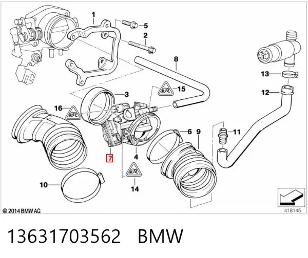 Czujnik położenia przepustnicy (potencjometr) BMW 5 E34
