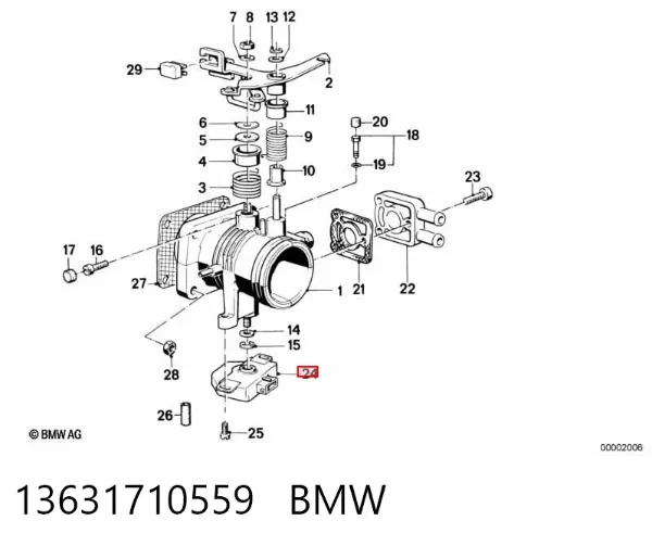 Czujnik położenia przepustnicy (potencjometr) 13631710559 BMW