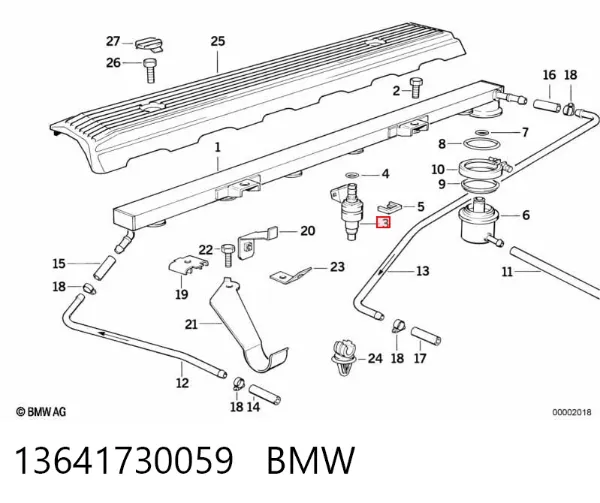 Wtryskiwacz paliwa 13641730059 BMW