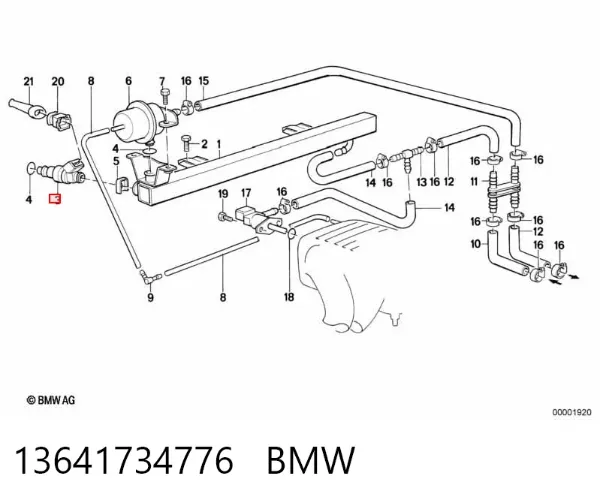Wtryskiwacz paliwa 13641734776 BMW