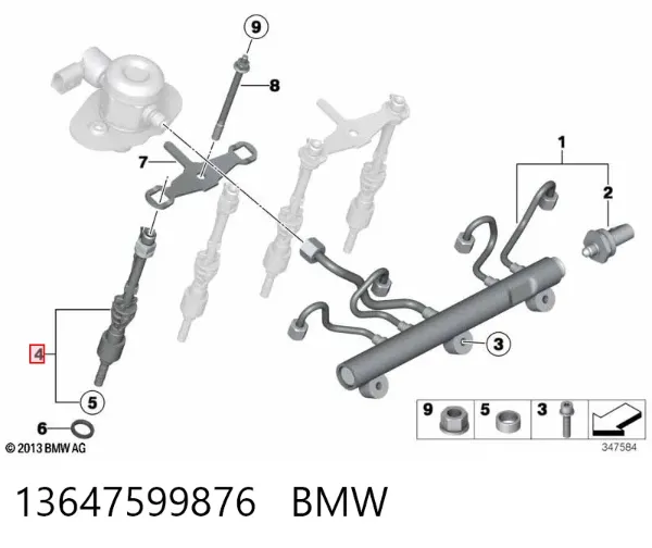 Wtryskiwacz paliwa 13647599876 BMW