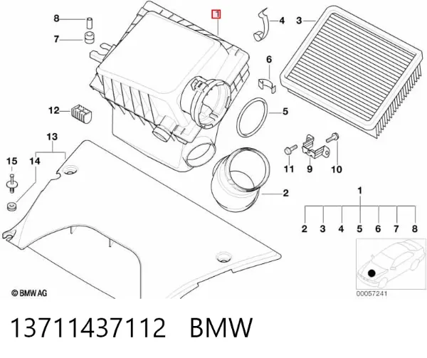 Obudowa filtra powietrza BMW X5 E53