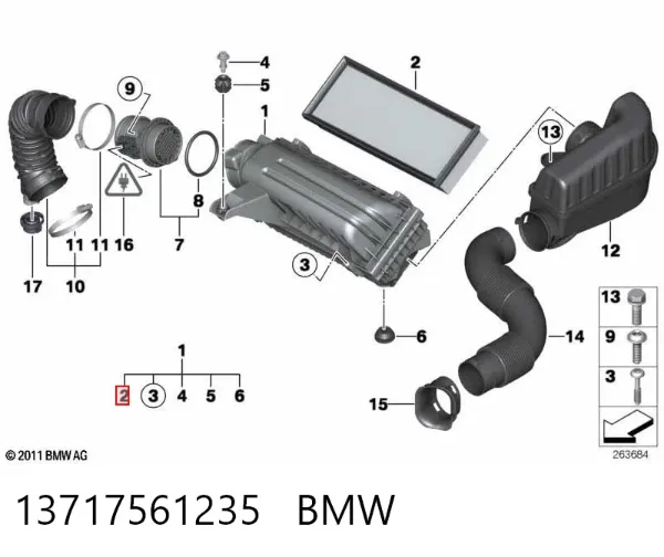 Filtr powietrza 13717561235 BMW