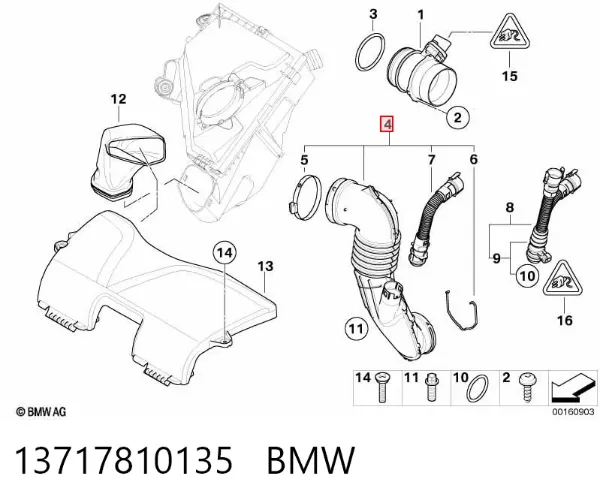 Króciec powietrza, przepływomierz BMW 1 E81