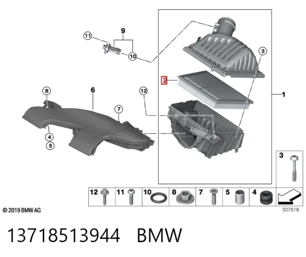 Filtr powietrza 13718513944 BMW