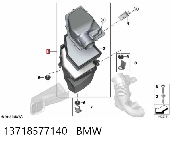 Obudowa filtra powietrza 13718577140 BMW