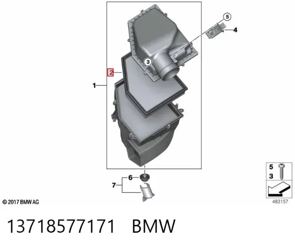 Filtr powietrza 13718577171 BMW
